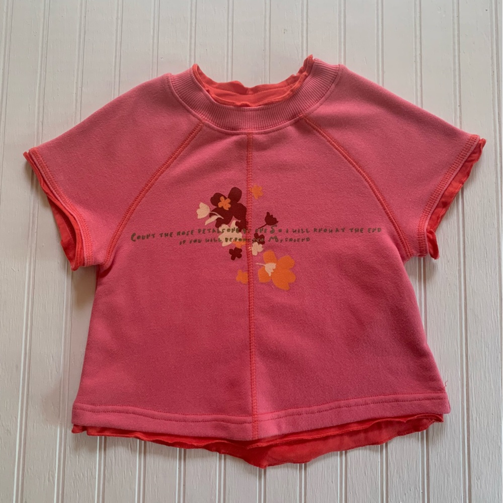Cakewalk ~new~Pink Short Sleeve Sweatshirt with Orange